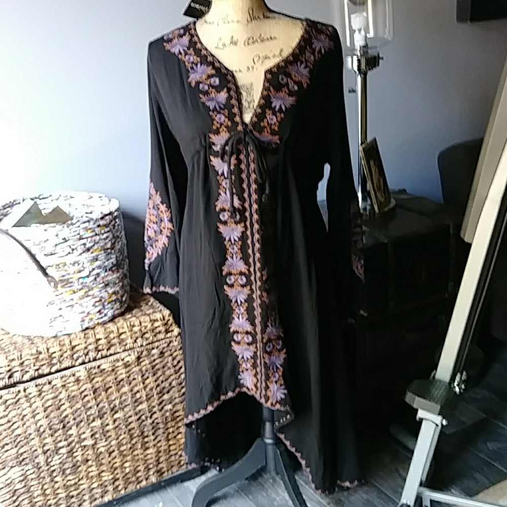 R. Vivimos Peasant High Low Dress